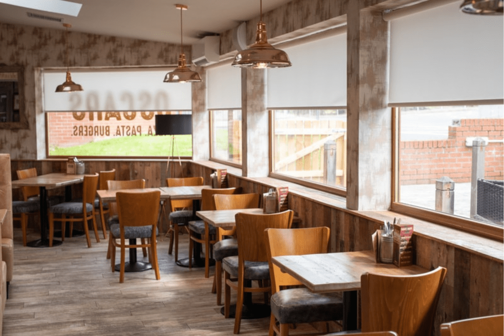 Inside Oscar’s Restaurant at Livingston Lodge Hotel – casual dining in Livingston