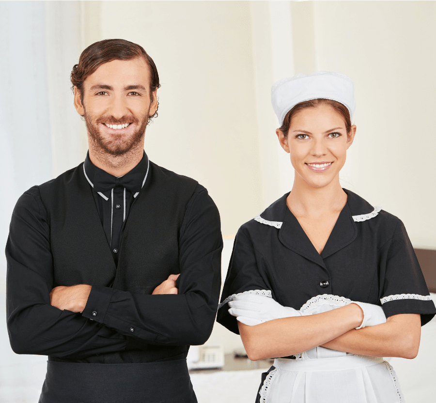A night porter monitoring hotel security and assisting guests during overnight hours.