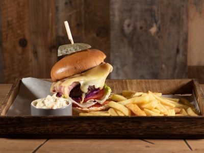Freshly made burger served at Oscar’s Restaurant in Livingston